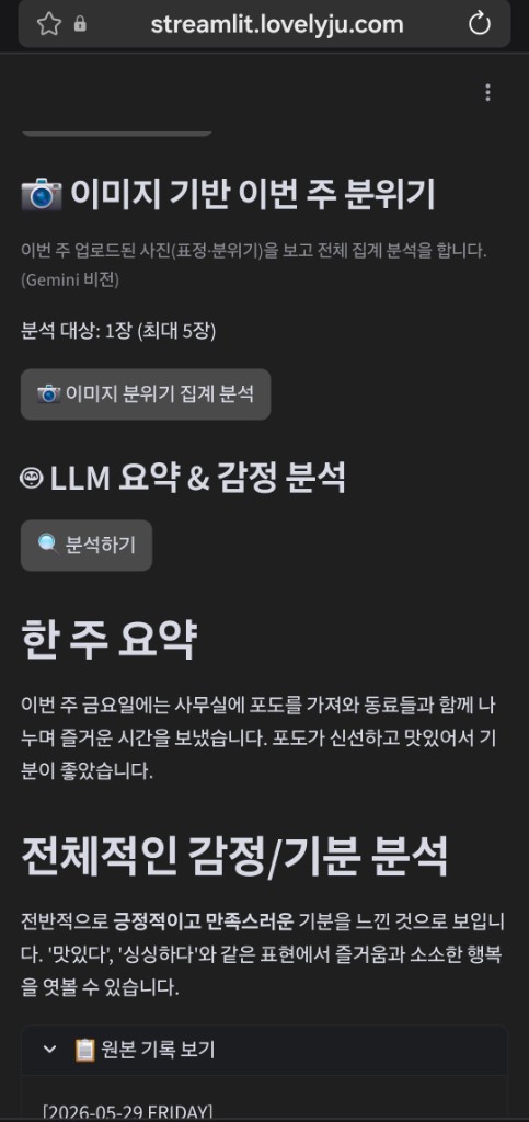 AI 주간 분석 — Gemini Vision과 LLM 감정 분석